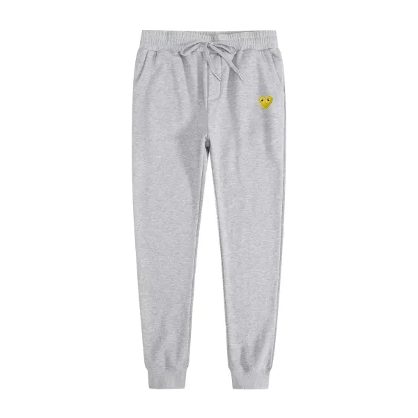 Play Comme des Garçons Heart Logo Gray Sweatpants - 1