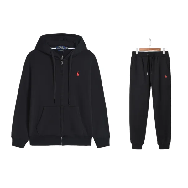 Polo Ralph Lauren Classic Black Full-Zip Hoodie and Sweatpants Set - 1