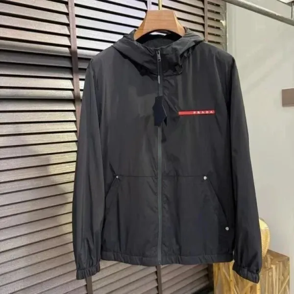 Prada Re-Nylon Windbreaker Black Outerwear - 1