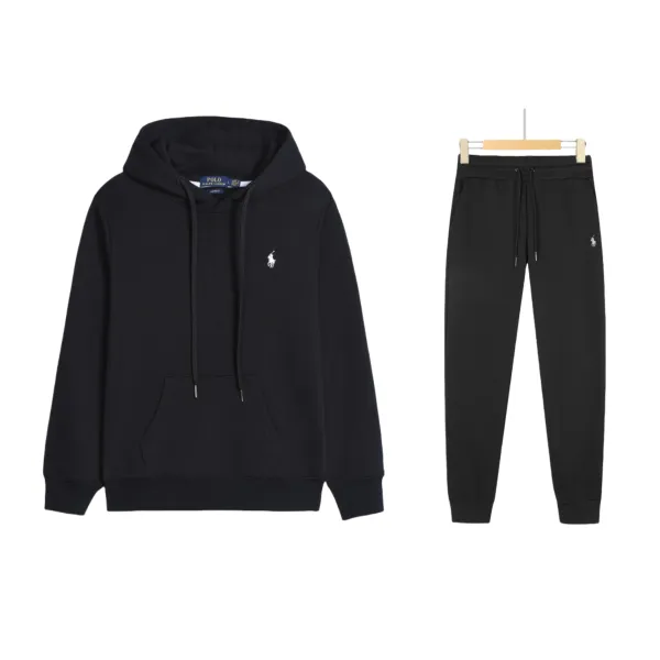 Polo Ralph Lauren Classic Black Hoodie and Sweatpants Set - 1