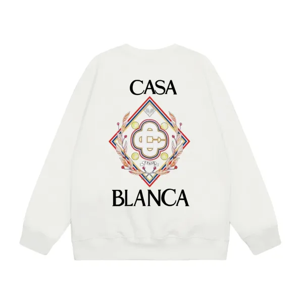 Casa Blanca Crest Graphic White Hoodie - 1