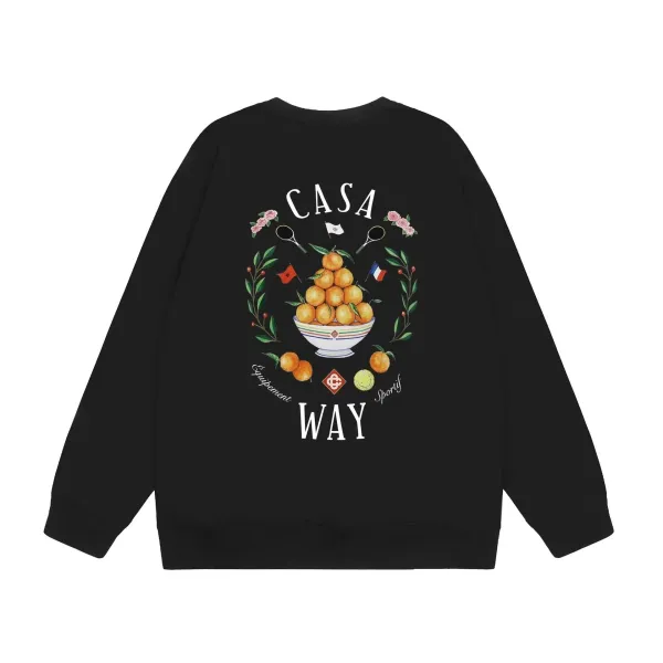 Casa Way Citrus Print Black Hoodie - 1