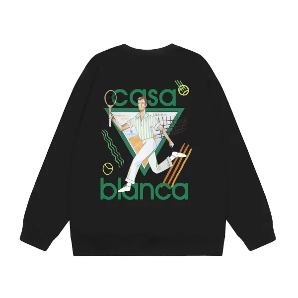 Casa Blanca Tennis Graphic Hoodie Black - 1