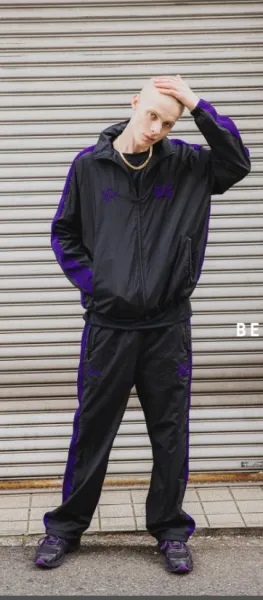 Needles Windbreaker Jacket Black Purple Outerwear.windbreaker - 2