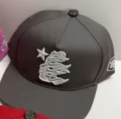 Design Flame Star Embroidered Baseball Cap Gray - 1