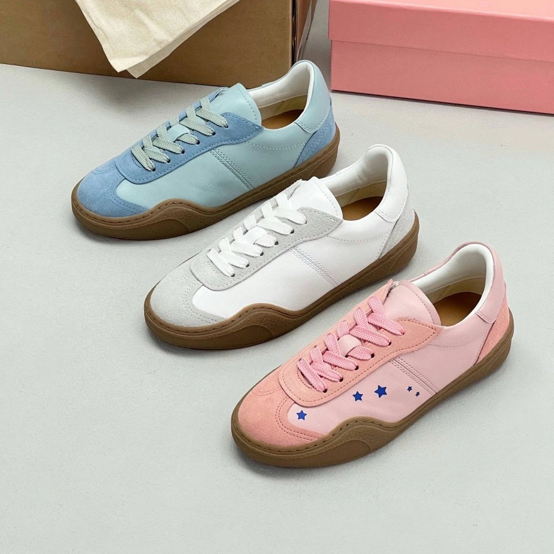 Design Pink Star-Embellished Suede Sneakers - 3