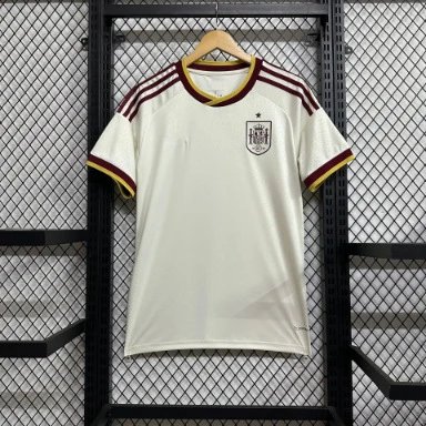 White Soccer Jersey with Spanish Emblem