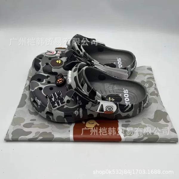 Crocs x A Bathing Ape Classic Clog Camo Multicolor Sandals - 6