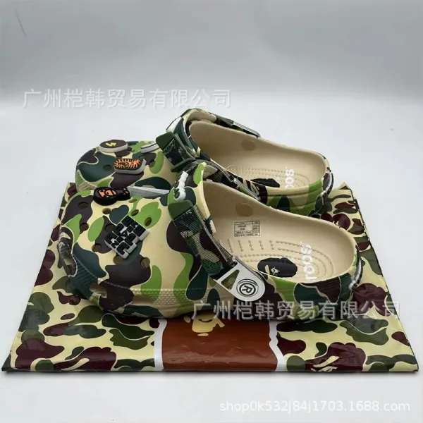 Crocs x A Bathing Ape Classic Clog Camo Multicolor Sandals - 8
