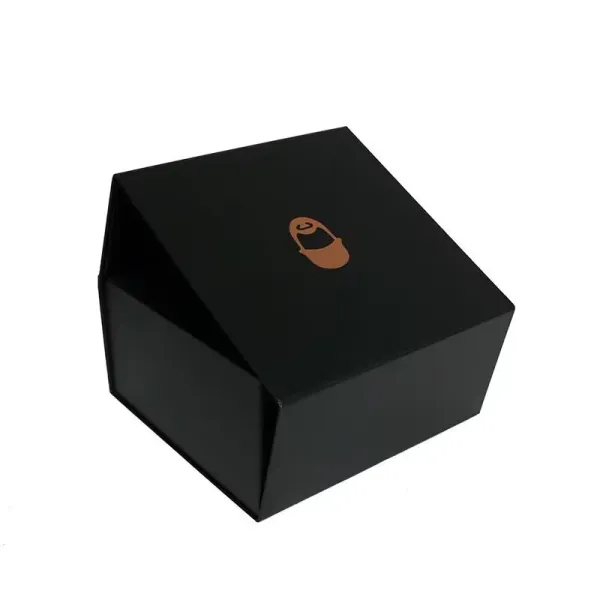 Design Minimalist Black Box Packaging with Copper Logo Accessories - 1