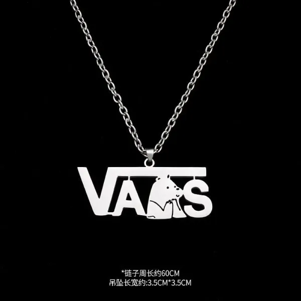 Vans Logo Pendant Necklace Silver Jewelry - 1