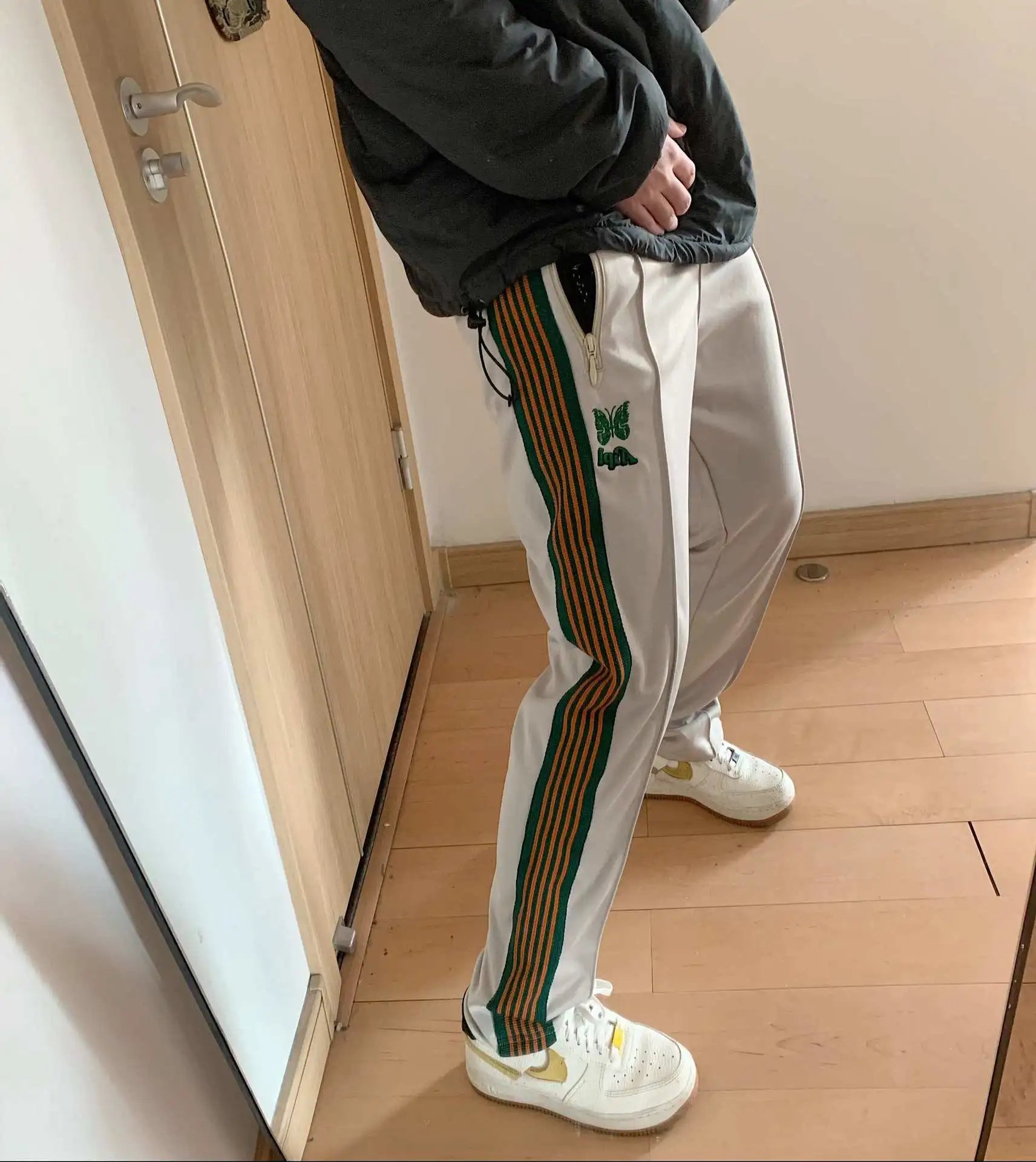 Casablanca Track Pants Beige with Green and Orange Stripes - 3