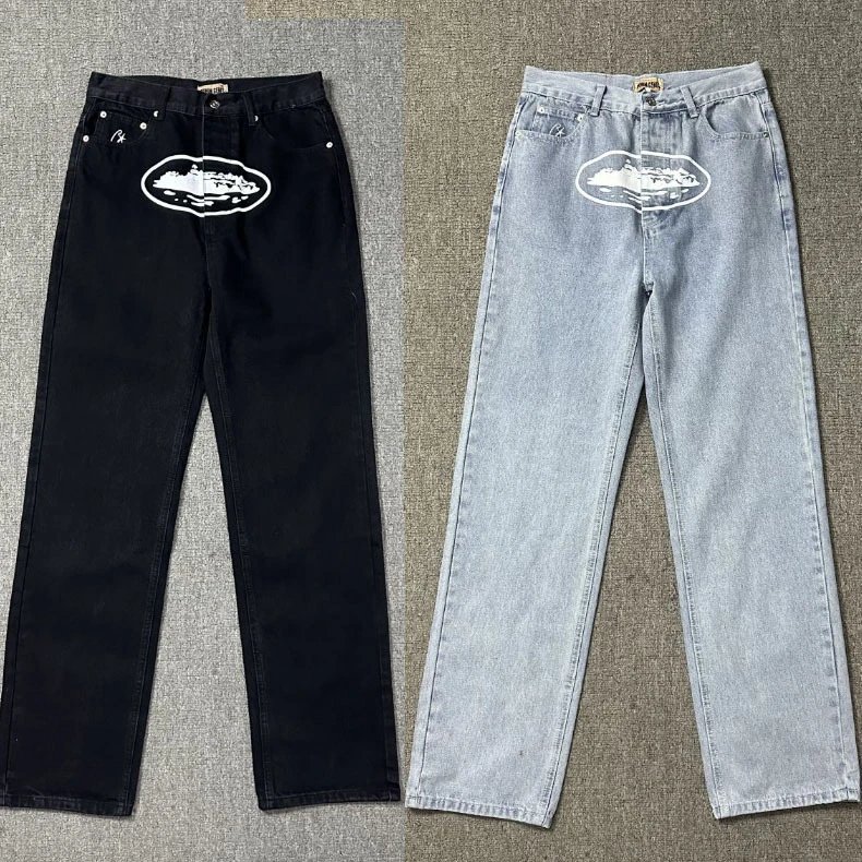Cloud Print Denim Jeans