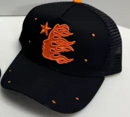 Design Flame Star Embroidered Baseball Cap Gray - 8