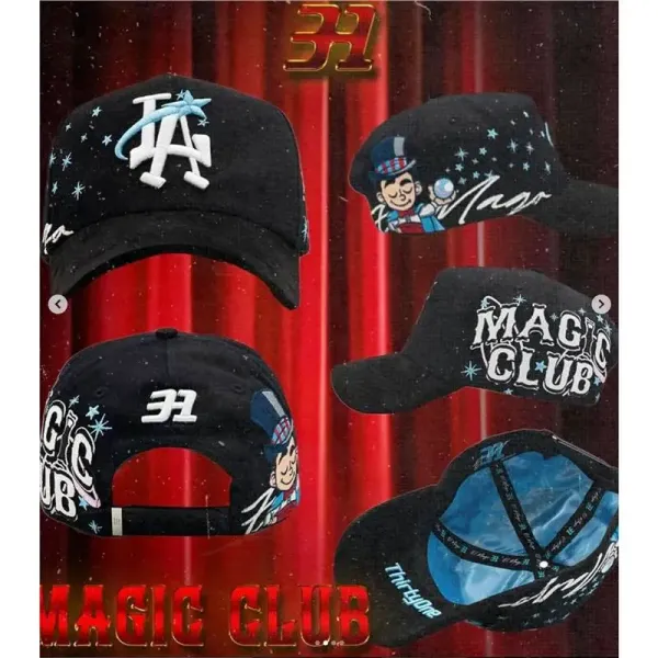 Design Thirty One Magic Club Baseball Cap Black Multicolor Hats - 1