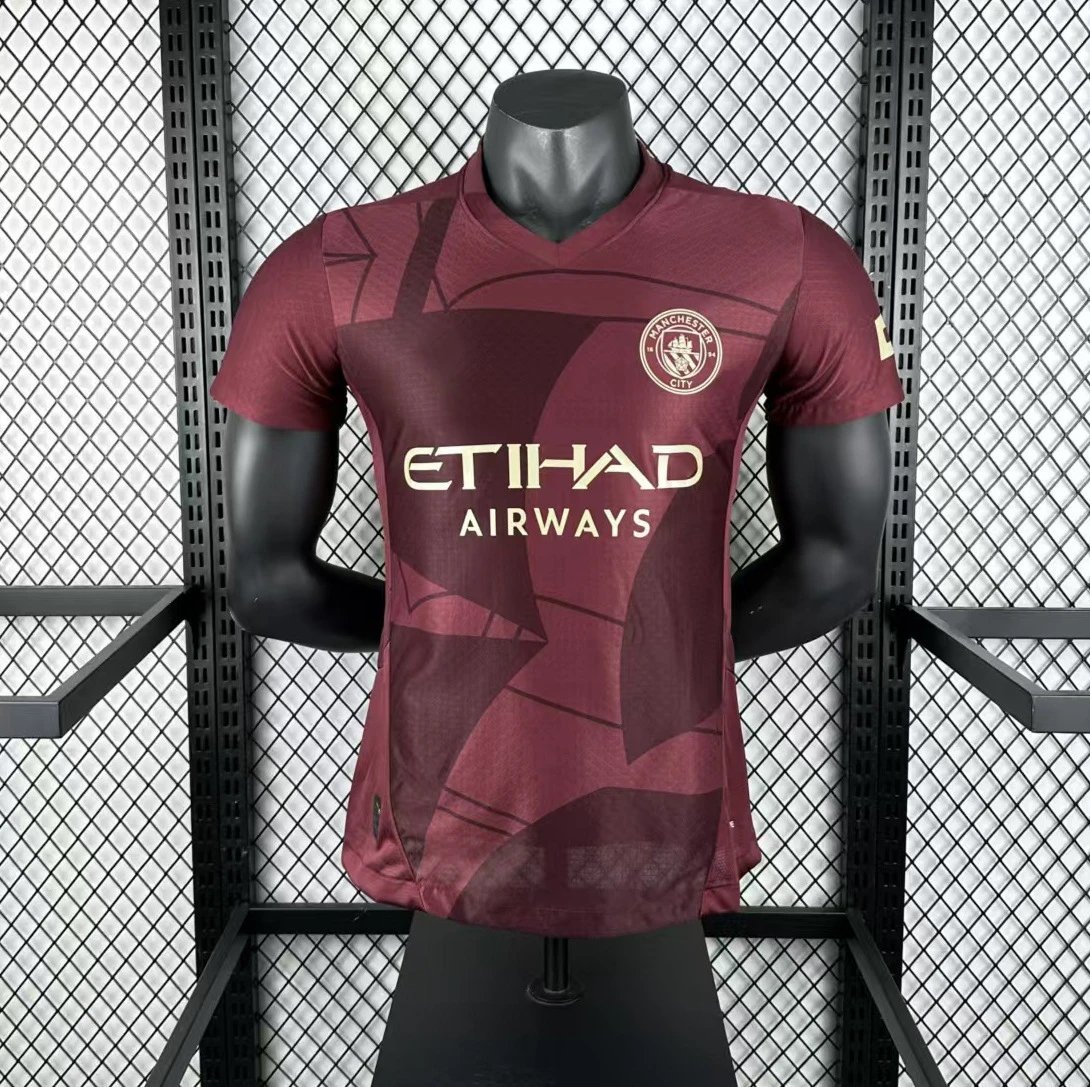 Manchester City FC 2023-24 Third Jersey Burgundy
