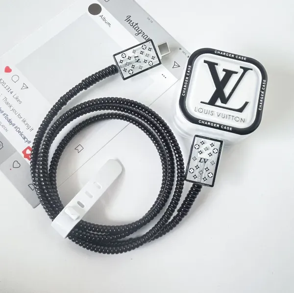 Louis Vuitton Monogram Coiled Cable Charger with Case Black Phone Accessories - 1