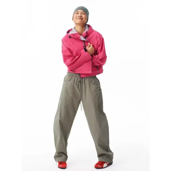 Design Wide-Leg Cargo Pants Beige Pants - 5