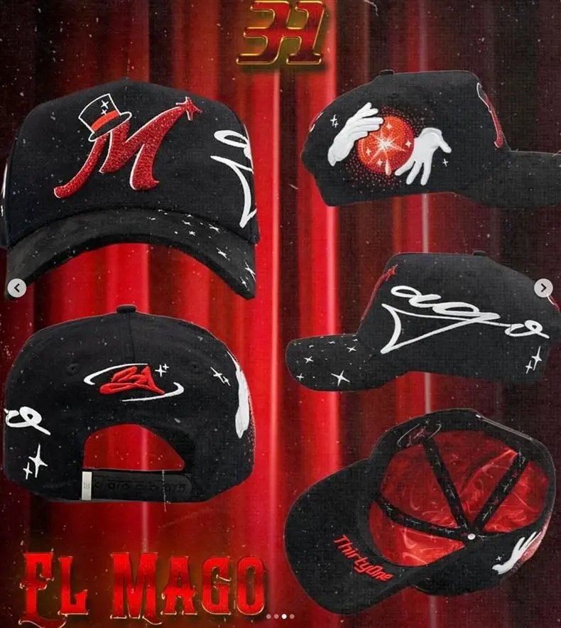 Design ThirtyOne x De Fact LA 'El Mago' Embroidered Baseball Cap Black Baseball Cap - 47