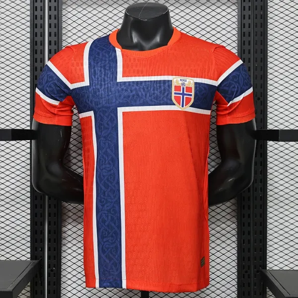 Design Norway National Team Inspired Jersey Red Blue White Jersey - 1