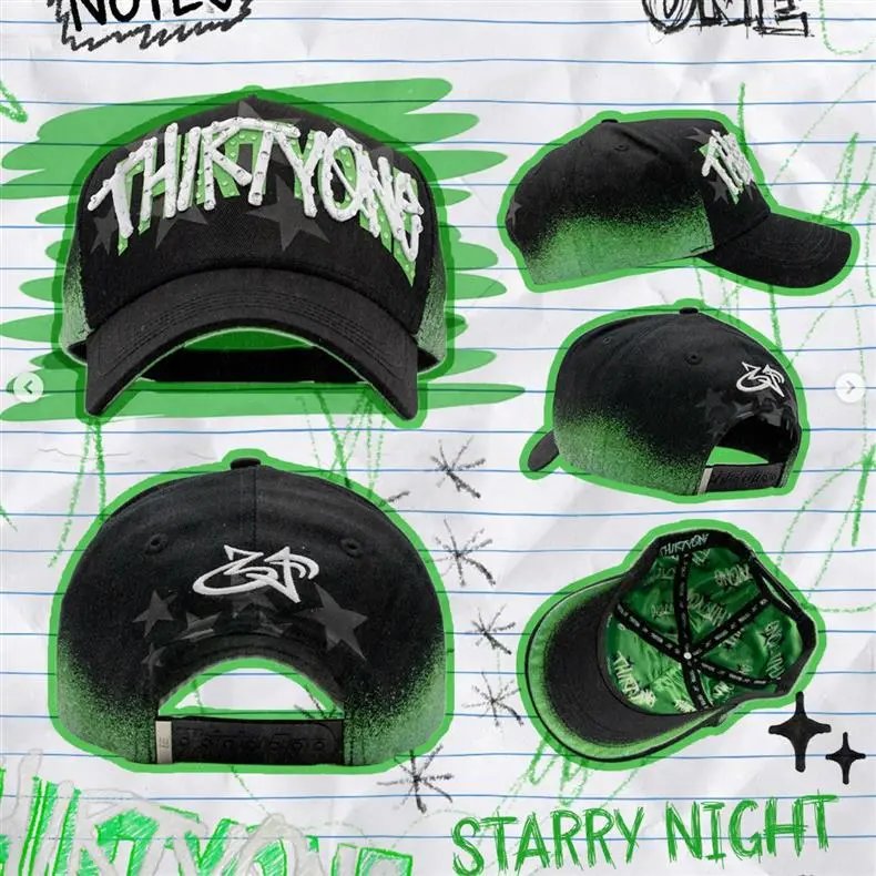 Design ThirtyOne x De Fact LA 'El Mago' Embroidered Baseball Cap Black Baseball Cap - 27