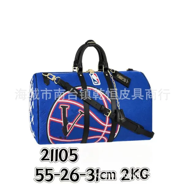 NBA x Louis Vuitton Keepall Bandoulière Blue Basketball Duffle Bag - 1