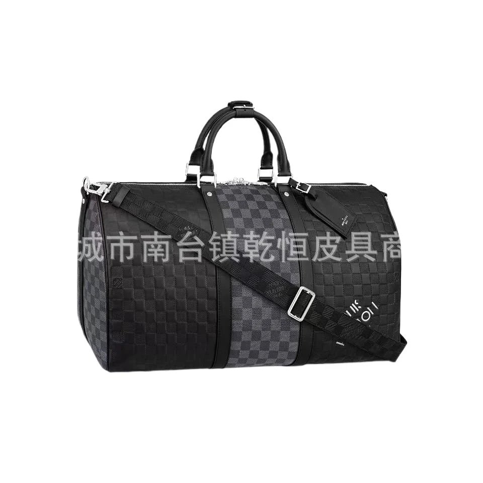 Louis Vuitton Keepall Bandoulière 50 Damier Graphite Black Duffle Bag - 3