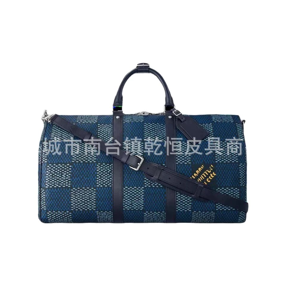 Louis Vuitton Keepall Bandoulière 50 Damier Graphite Black Duffle Bag - 6
