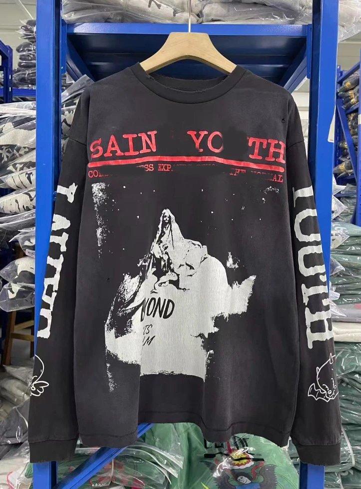 Design Flowers of Anger Long Sleeve Graphic Tee Brown T-Shirts - 4