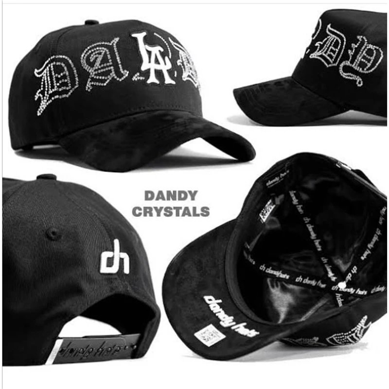 Design Dandy Crystals Embroidered Crystal Baseball Cap Black Baseball Cap