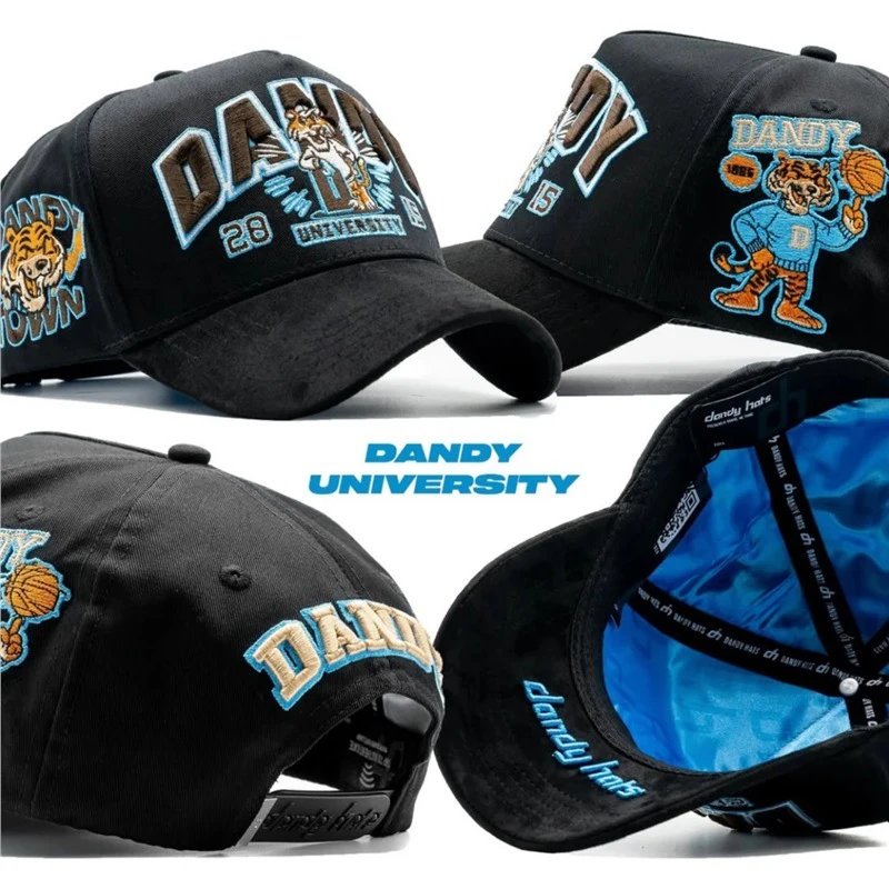 Design Dandy Hats Dandy University Black Embroidered Baseball Cap Hats