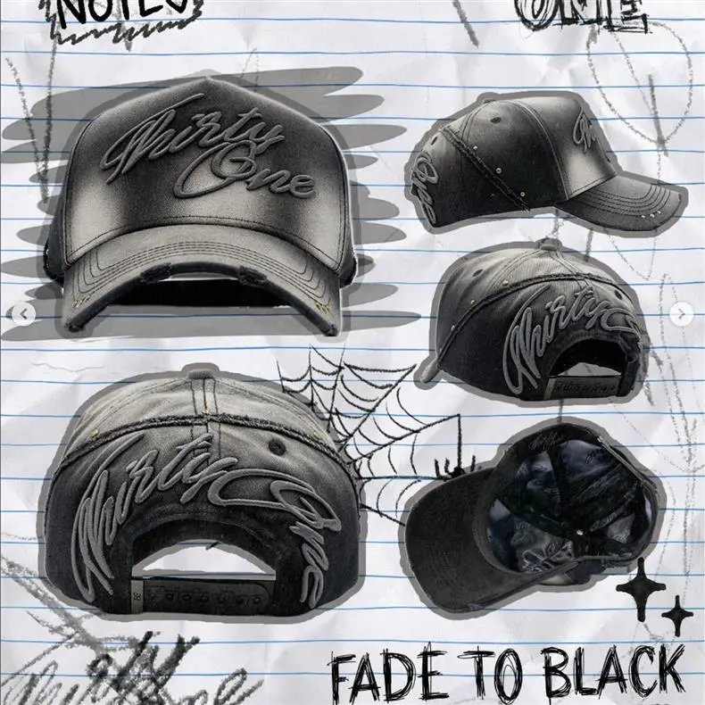 Design ThirtyOne x De Fact LA 'El Mago' Embroidered Baseball Cap Black Baseball Cap - 13