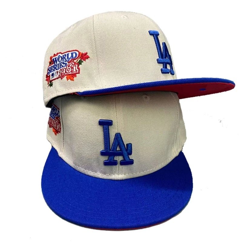 Los Angeles Dodgers 1961 World Series Commemorative Snapback Cap Beige / Blue Hats