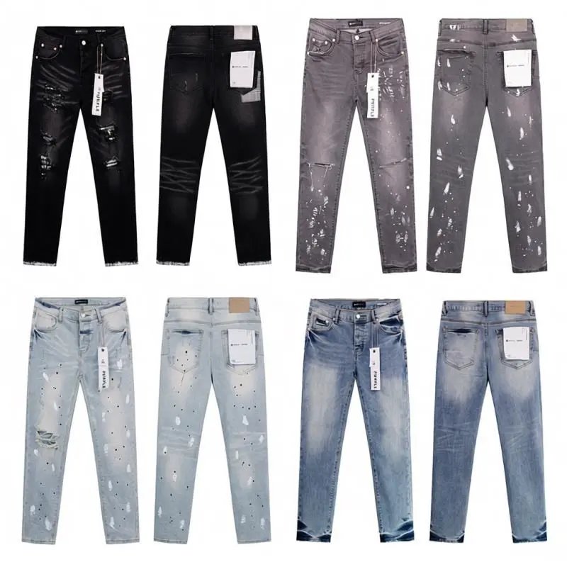 DJ Pearl Brand Men's Jeans Trendy Brand American High Street Black Punched Outdated Shorts - OMGBUY