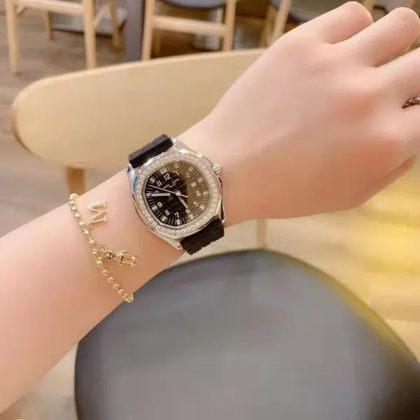 Patek Philippe Aquanaut Luce Black Dial Diamond Bezel Watch Watches - 4
