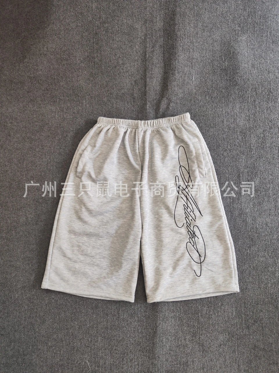 Off-White Signature Script Shorts Black with White Embroidery - 3