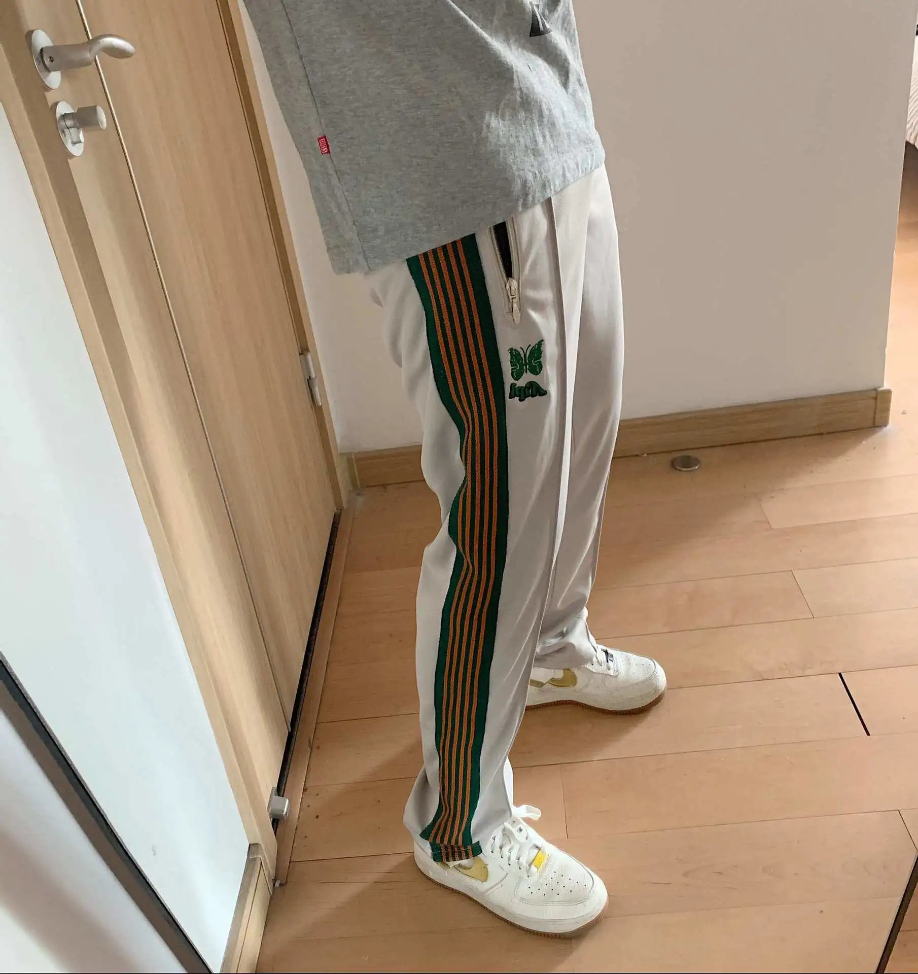 Casablanca Track Pants Beige with Green and Orange Stripes - 4