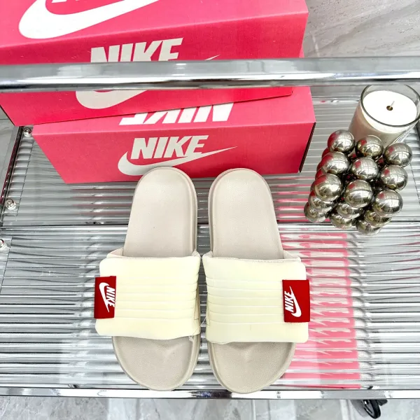Nike Benassi JDI Slide Beige with Red Logo Slippers - 1
