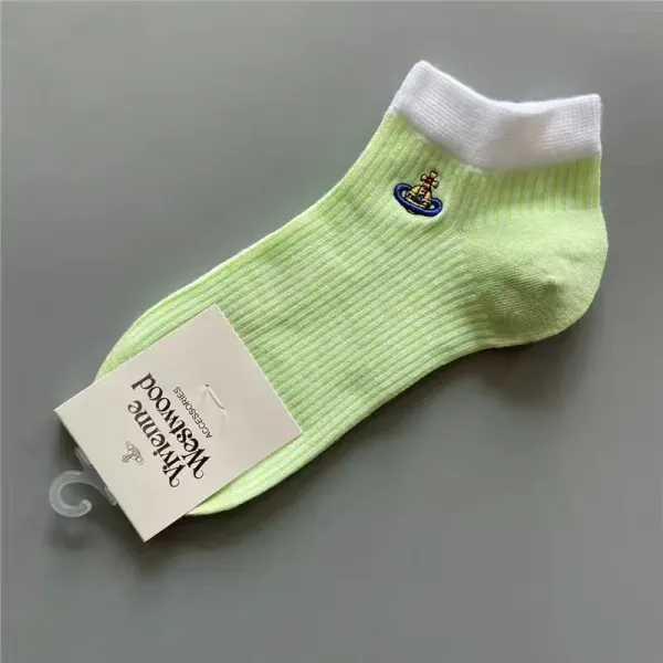 Vivienne Westwood Orb Logo Ankle Socks Lime Green - 1