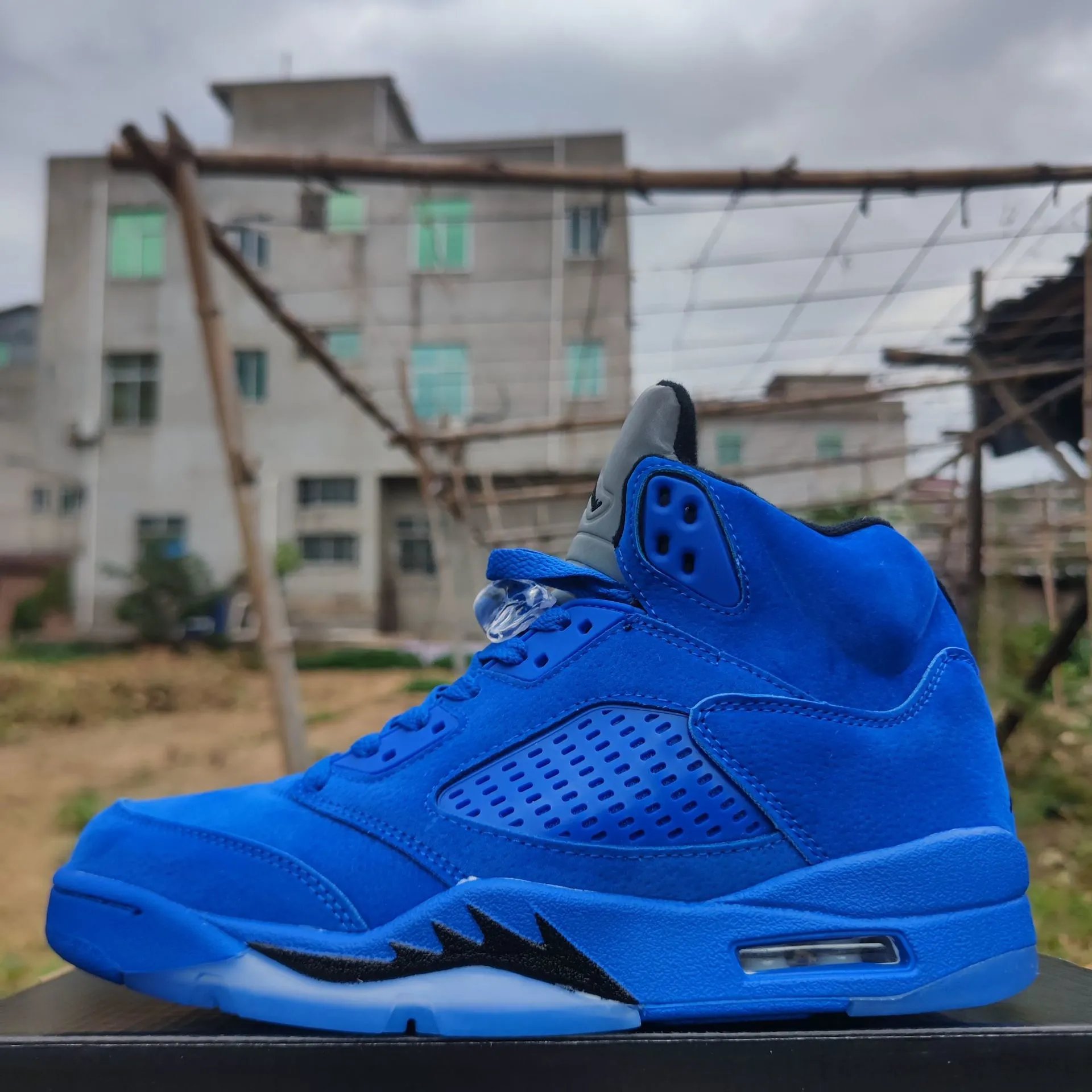 Air Jordan 5 Light Blue Sneakers Basketball Shoes - 25