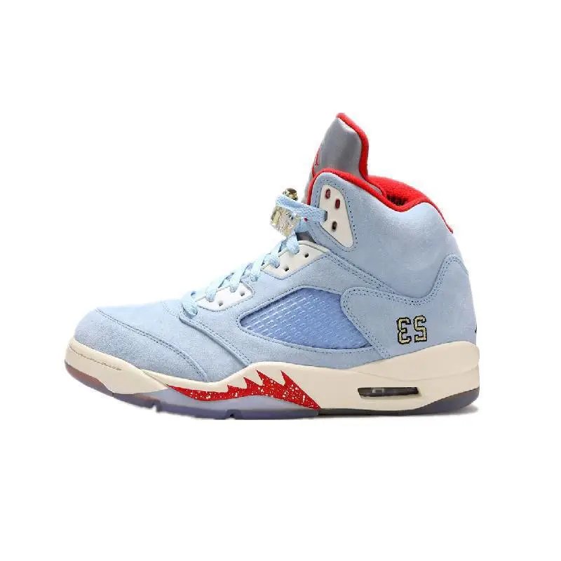 Air Jordan 5 Light Blue Sneakers Basketball Shoes - 9