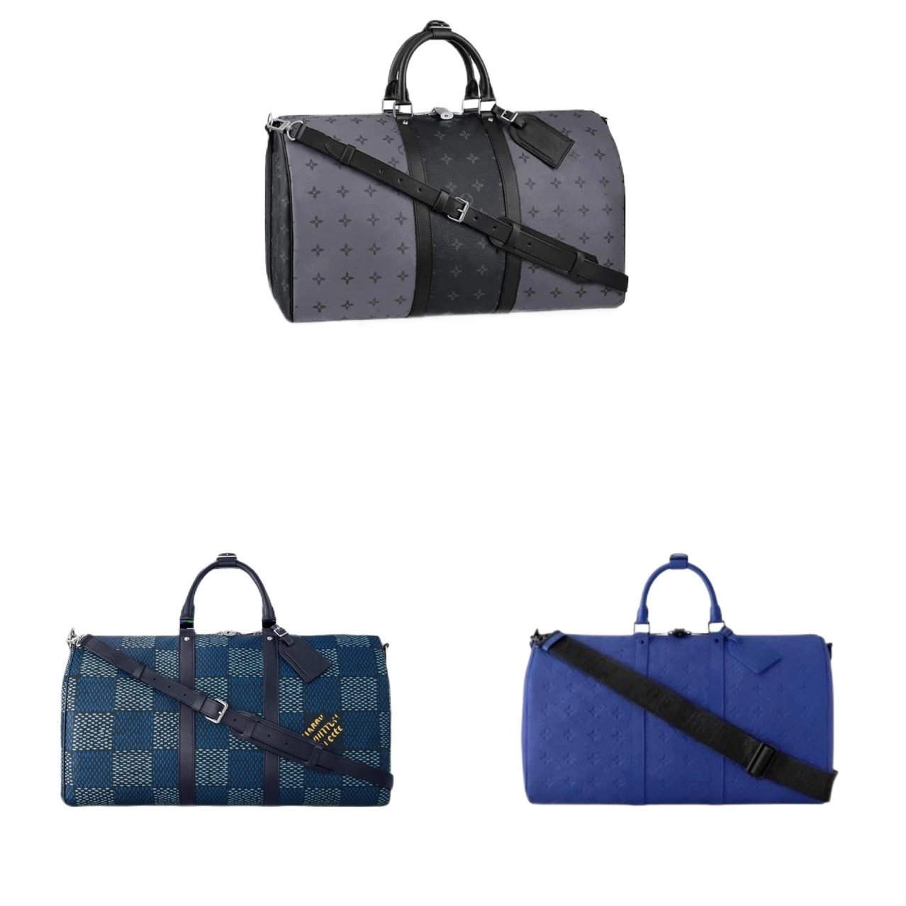 Louis Vuitton Keepall Bandoulière 50 Damier Graphite Black Duffle Bag - 13
