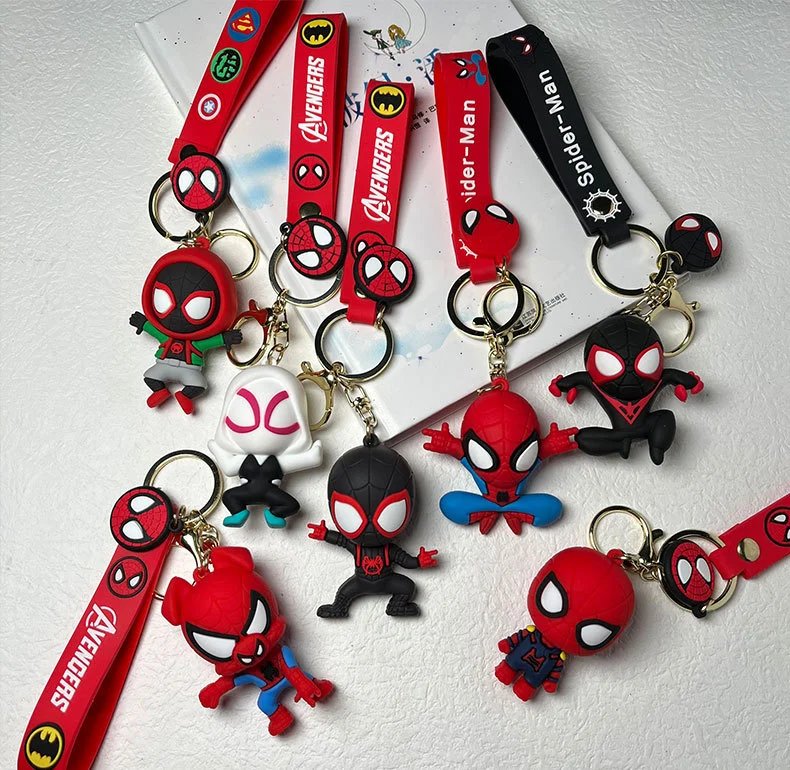 Design Marvel Spider-Gwen Keychain with Superhero Badge Strap Red Multicolor Accessories - 14