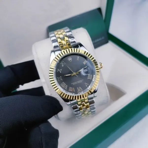 Rolex Datejust Two-Tone Black Dial Stainless Steel and Gold Watch Watches - 1