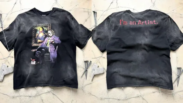 Design Saint x Joker 'I'm an Artist' Black Graphic T-Shirt Tops.t Shirts - 1
