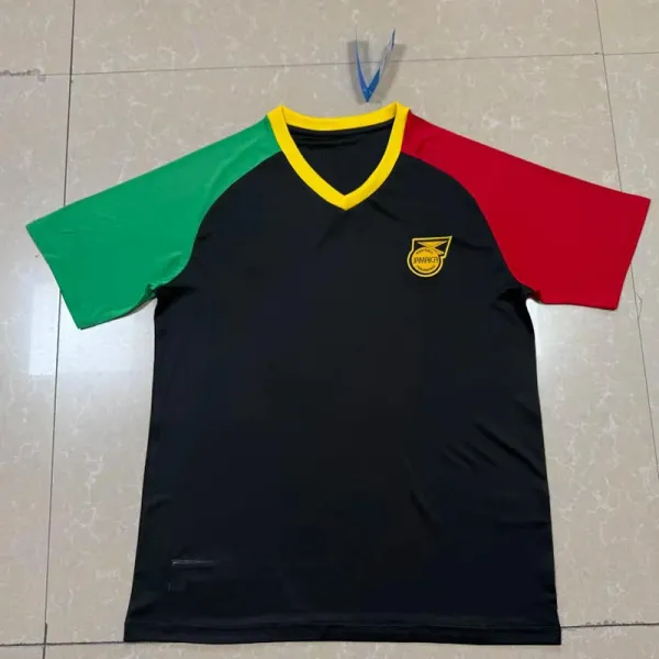 Design Jamaica National Team Inspired V-Neck Jersey Black / Green / Red / Yellow - 1