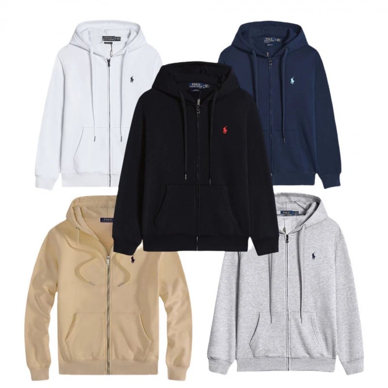 Original Horse Logo Embroidered Hooded Zip-Up Sweatshirt for Men and Women - Casual Comfortable Sportswear for Spring and Autumn - OMGBUY