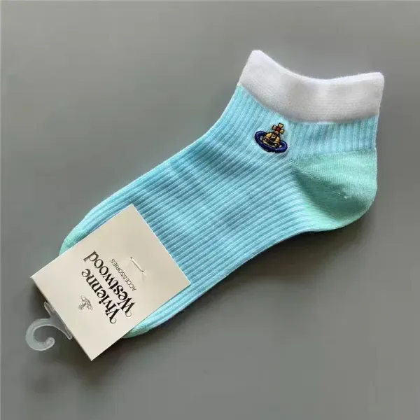 Vivienne Westwood Orb Logo Ankle Socks Aqua - 1