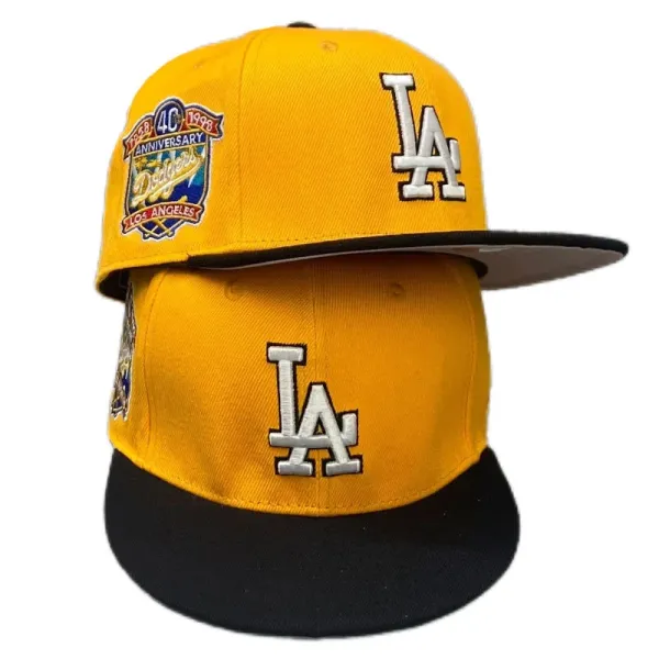 Los Angeles Dodgers 40th Anniversary Snapback Cap Yellow / Black Baseball Cap - 1