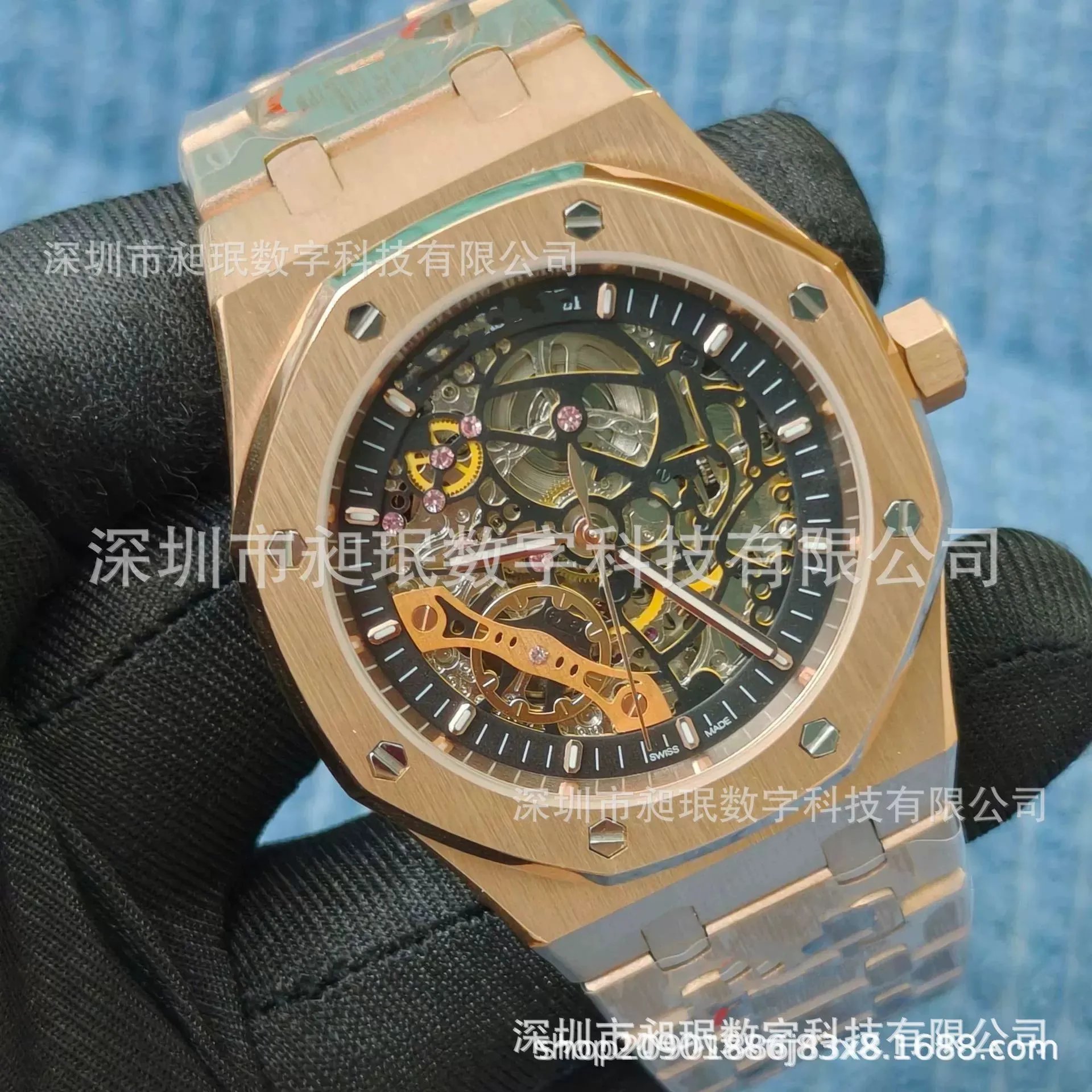 Audemars Piguet Royal Oak Skeleton Silver Rose Gold Mechanical Watch Watches - 11